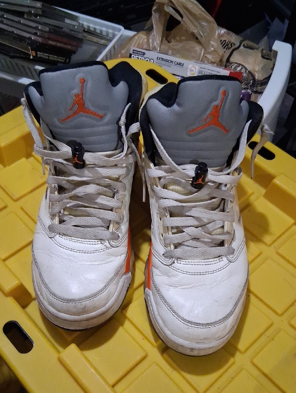 Mens Jordan 5 White And Orange